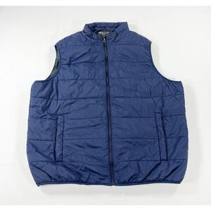 Swiss Tech Blue Puffer Vest Quilted Outdoors Lightweight Gorpcore Men's 2XL
